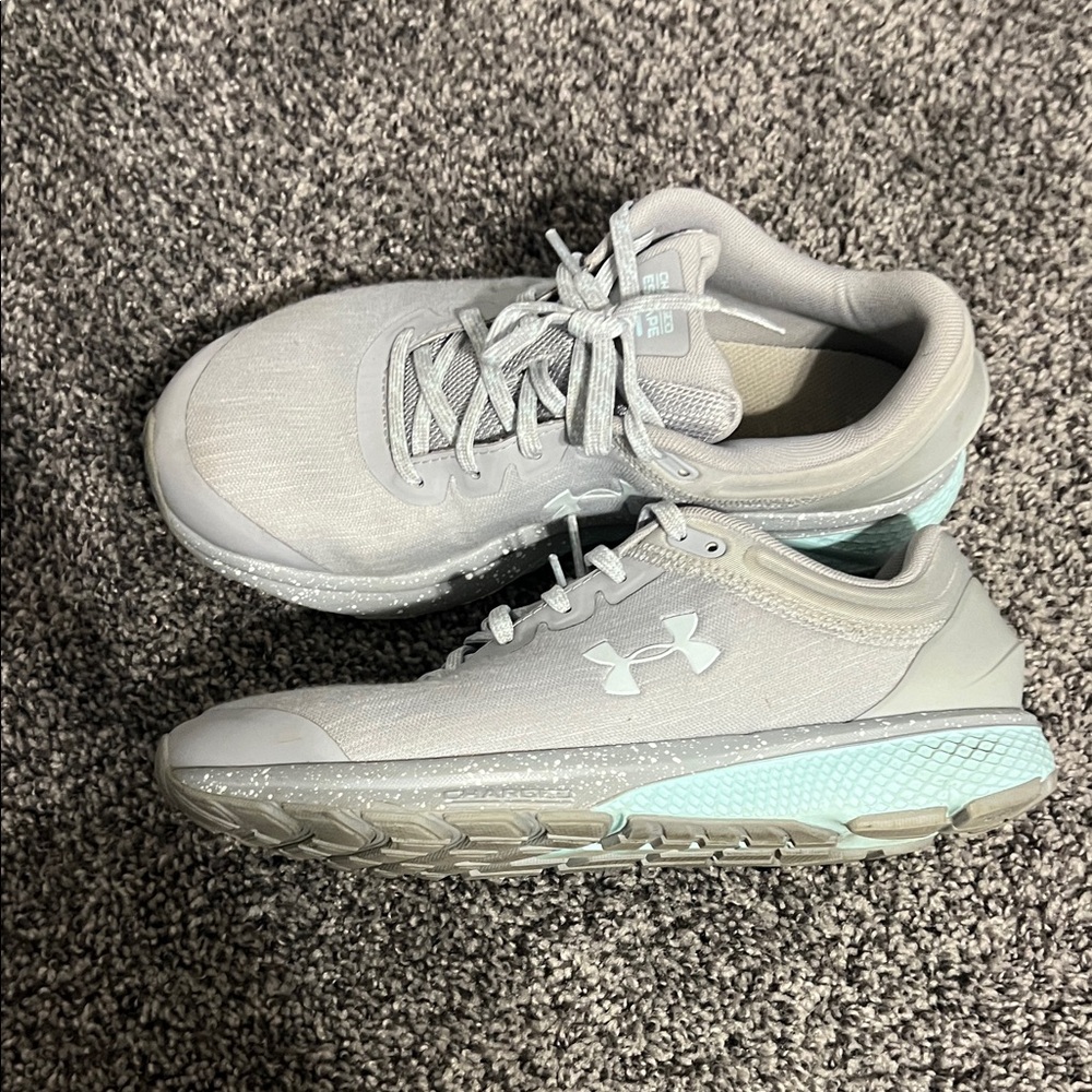 Under Armour Light Gray and Mint Sneakers